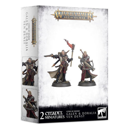 Dit is een afbeelding van het miniatuur Galen & Doralia Ven Denst - Cities of Sigmar voor het spel Warhammer, te koop bij Tabletop Miniature Wargames spellenwinkel Speldorado in delft
