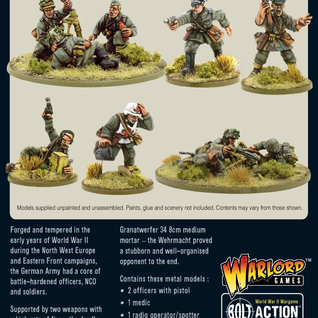 Dit is een foto van het spel German Heer Support Group (HQ, Mortar & MMG) te koop bij Speldorado Spellenwinkel Delft