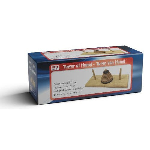Toren Van Hanoi Rubberwood 9 Discs