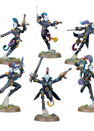 Dit is een afbeelding van het miniatuur Harlequin Troupe - Aeldari voor het spel Warhammer, te koop bij Tabletop Miniature Wargames spellenwinkel Speldorado in delft