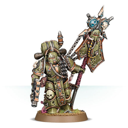 Dit is een afbeelding van het miniatuur Plague Marine Champion - Death Guard voor het spel Warhammer, te koop bij Tabletop Miniature Wargames spellenwinkel Speldorado in delft