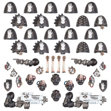 Dit is een afbeelding van het miniatuur Primaris Upgrades & Transfers - Iron Hands voor het spel Warhammer, te koop bij Tabletop Miniature Wargames spellenwinkel Speldorado in delft