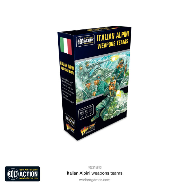 Dit is een foto van het spel Italian Alpini Weapons Teams te koop bij Speldorado Spellenwinkel Delft