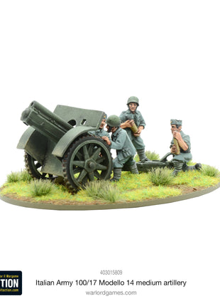 Dit is een foto van het spel Italian Army 100/17 Modello 14 Medium Artillery te koop bij Speldorado Spellenwinkel Delft