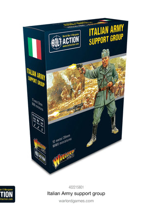Dit is een foto van het spel Italian Army Support Group (HQ, Mortar & MMG) te koop bij Speldorado Spellenwinkel Delft