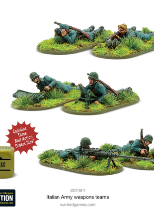 Dit is een foto van het spel Italian Army Weapons Teams te koop bij Speldorado Spellenwinkel Delft