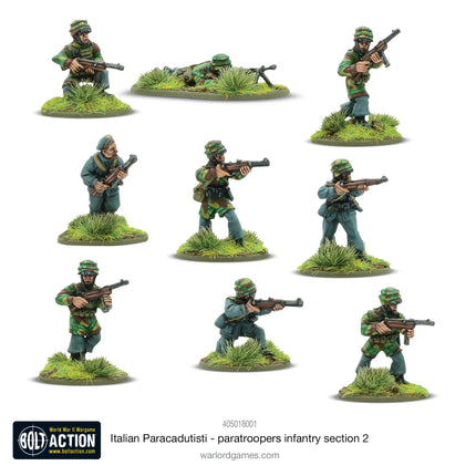 Dit is een foto van het spel Italian Paracadutisti Paratrooper Infantry Section te koop bij Speldorado Spellenwinkel Delft