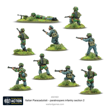 Dit is een foto van het spel Italian Paracadutisti Paratrooper Infantry Section te koop bij Speldorado Spellenwinkel Delft