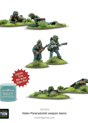 Dit is een foto van het spel Italian Paracadutisti Weapons Teams te koop bij Speldorado Spellenwinkel Delft