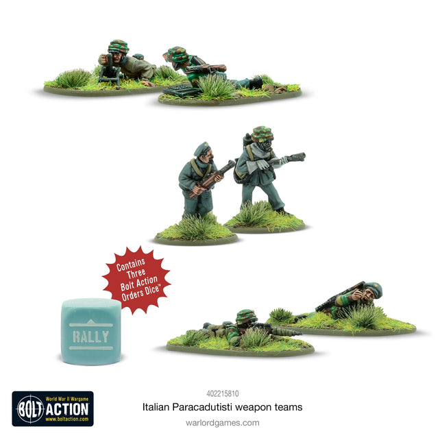Dit is een foto van het spel Italian Paracadutisti Weapons Teams te koop bij Speldorado Spellenwinkel Delft