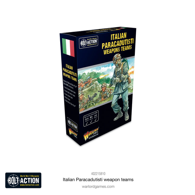 Dit is een foto van het spel Italian Paracadutisti Weapons Teams te koop bij Speldorado Spellenwinkel Delft