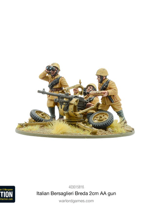 Dit is een foto van het spel Italian Bersaglieri Breda 2cm AA Gun te koop bij Speldorado Spellenwinkel Delft