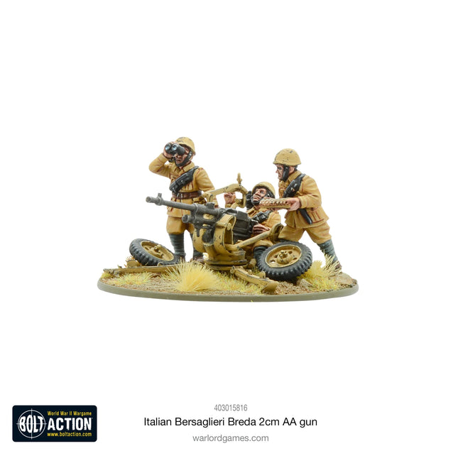 Dit is een foto van het spel Italian Bersaglieri Breda 2cm AA Gun te koop bij Speldorado Spellenwinkel Delft
