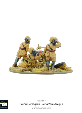 Italian Bersaglieri Breda 2cm AA Gun voor Bolt Action - italianen artillery schaal 1:58 miniatuur