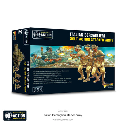 Dit is een foto van het spel Italian Bersaglieri Starter Army te koop bij Speldorado Spellenwinkel Delft