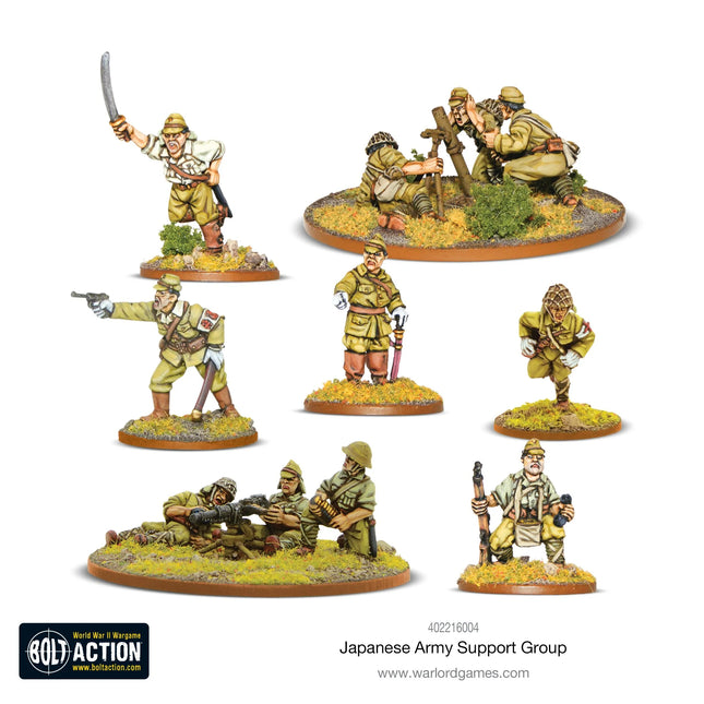 Dit is een foto van het spel Japanese Army Support Group (HQ, Mortar & MMG) te koop bij Speldorado Spellenwinkel Delft