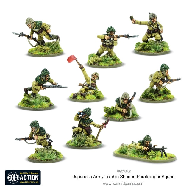 Dit is een foto van het spel Japanese Army Teishin Shudan Paratrooper squad te koop bij Speldorado Spellenwinkel Delft