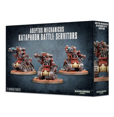 Dit is een afbeelding van het miniatuur Kataphron Battle Servitors - Adeptus Mechanicus voor het spel Warhammer, te koop bij Tabletop Miniature Wargames spellenwinkel Speldorado in delft