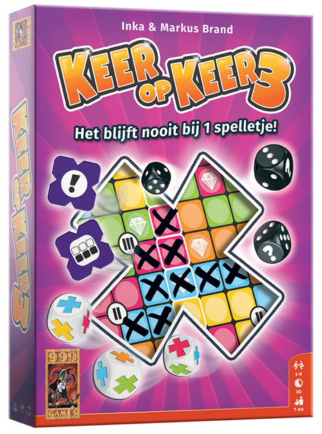 Keer op Keer 3 – gezellig dobbelspel – 1 tot 6 Spelers