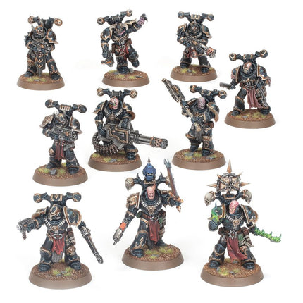 Dit is een afbeelding van het miniatuur Legionaries - Chaos Space Marines voor het spel Warhammer, te koop bij Tabletop Miniature Wargames spellenwinkel Speldorado in delft