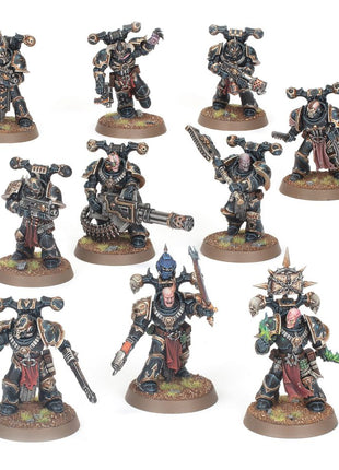 Dit is een afbeelding van het miniatuur Legionaries -Chaos Space Marines voor het spel Warhammer, te koop bij Tabletop Miniature Wargames spellenwinkel Speldorado in delft
