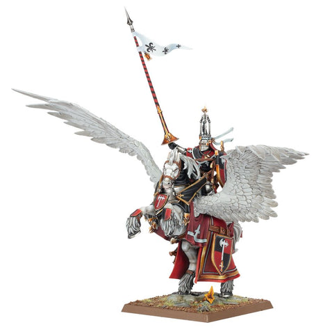 Dit is een afbeelding van het miniatuur Lord On Royal Pegasus - Kingdom of Bretonnia voor het spel Warhammer, te koop bij Tabletop Miniature Wargames spellenwinkel Speldorado in delft