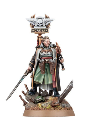 Dit is een afbeelding van het miniatuur Lord Castellan Ursula Creed - Astra Militarum voor het spel Warhammer, te koop bij Tabletop Miniature Wargames spellenwinkel Speldorado in delft