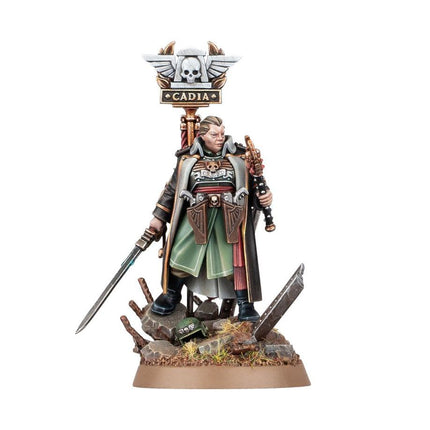 Dit is een afbeelding van het miniatuur Lord Castellan Ursula Creed - Astra Militarum voor het spel Warhammer, te koop bij Tabletop Miniature Wargames spellenwinkel Speldorado in delft