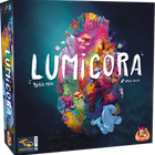 Spelers plaatsen kleurige koraaltegels in Lumicora, het strategische tegellegspel