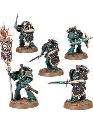 Dit is een afbeelding van het miniatuur Mkvi Command Squad - Adeptus Astartes voor het spel Warhammer, te koop bij Tabletop Miniature Wargames spellenwinkel Speldorado in delft