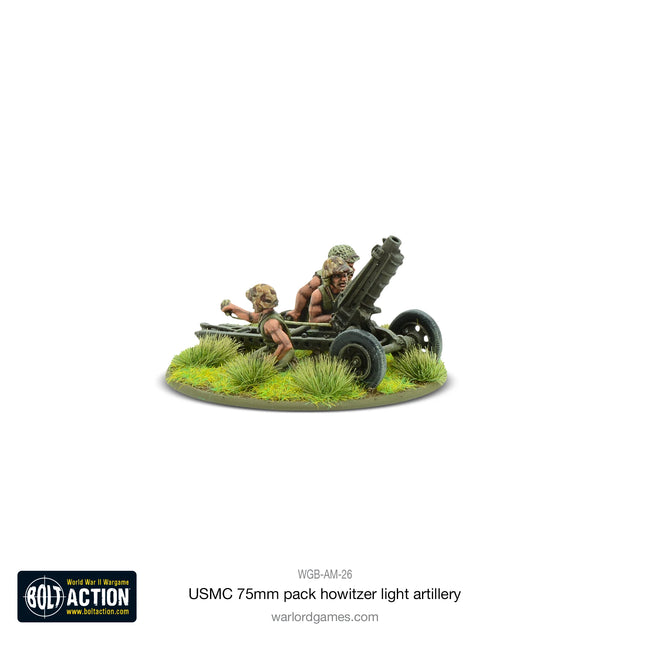 Dit is een foto van het spel US Marine Corps 75mm Pack Howitzer Light Artillery te koop bij Speldorado Spellenwinkel Delft