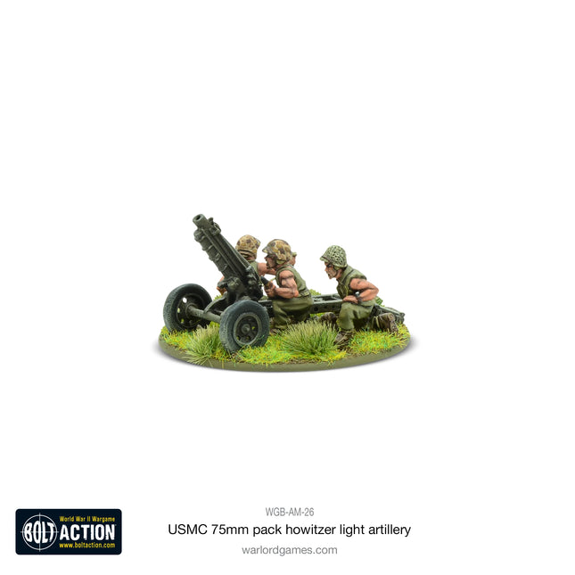 Dit is een foto van het spel US Marine Corps 75mm Pack Howitzer Light Artillery te koop bij Speldorado Spellenwinkel Delft