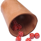 Pokerbeker Leder Naturel (10cm hoog)