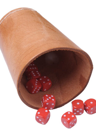 Poker  Pokerbeker Leder Naturel (10cm hoog) - Kunststof - uitvoering