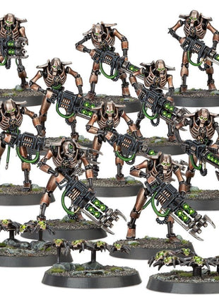 Dit is een afbeelding van het miniatuur Necron Warriors - Necrons voor het spel Warhammer, te koop bij Tabletop Miniature Wargames spellenwinkel Speldorado in delft