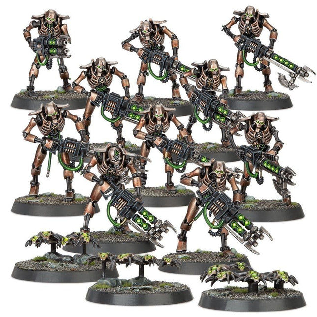 Dit is een afbeelding van het miniatuur Necron Warriors - Necrons voor het spel Warhammer, te koop bij Tabletop Miniature Wargames spellenwinkel Speldorado in delft