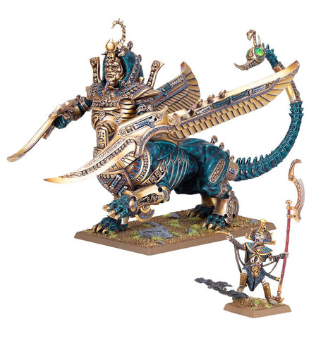 Dit is een afbeelding van het miniatuur Necrosphinx - Tomb Kings of Khemri voor het spel Warhammer, te koop bij Tabletop Miniature Wargames spellenwinkel Speldorado in delft