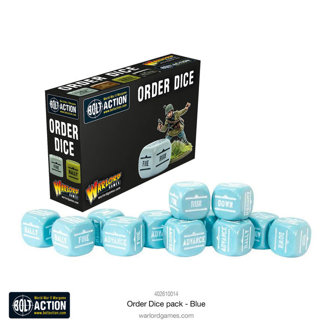 Dit is een foto van het spel Orders Dice Pack - Blue te koop bij Speldorado Spellenwinkel Delft