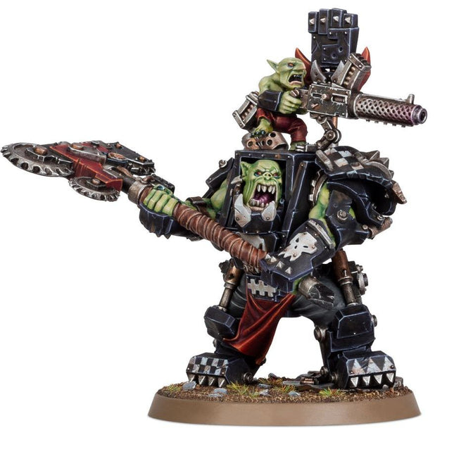Dit is een afbeelding van het miniatuur Ork Warboss In Mega Armour - Orks voor het spel Warhammer, te koop bij Tabletop Miniature Wargames spellenwinkel Speldorado in delft