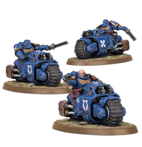Dit is een afbeelding van het miniatuur Outriders - Space Marines voor het spel Warhammer, te koop bij Tabletop Miniature Wargames spellenwinkel Speldorado in delft