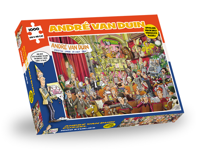 Dit is een foto van het spel André van Duin - Zestig Jaar in het Vak! te koop bij Speldorado Spellenwinkel Delft