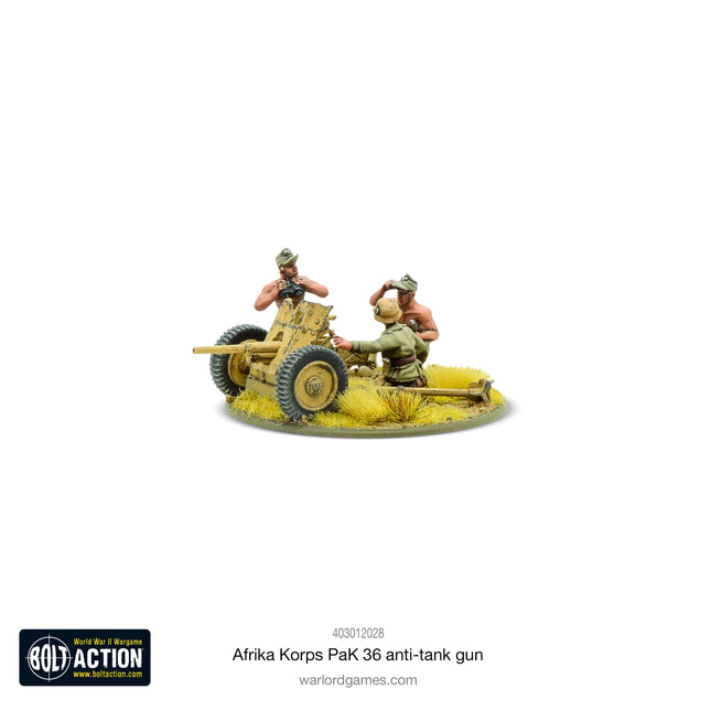 Dit is een foto van het spel Afrika Korps Pak 36 Light Anti-Tank Gun te koop bij Speldorado Spellenwinkel Delft