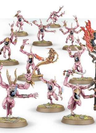 Dit is een afbeelding van het miniatuur Pink Horrors - Disciples of Tzeetch voor het spel Warhammer, te koop bij Tabletop Miniature Wargames spellenwinkel Speldorado in delft