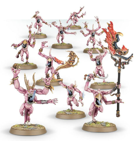 Dit is een afbeelding van het miniatuur Pink Horrors - Disciples of Tzeetch voor het spel Warhammer, te koop bij Tabletop Miniature Wargames spellenwinkel Speldorado in delft