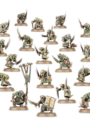 Dit is een afbeelding van het miniatuur Plague Monks - Skaven voor het spel Warhammer, te koop bij Tabletop Miniature Wargames spellenwinkel Speldorado in delft