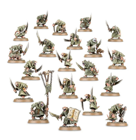 Dit is een afbeelding van het miniatuur Plague Monks - Skaven voor het spel Warhammer, te koop bij Tabletop Miniature Wargames spellenwinkel Speldorado in delft