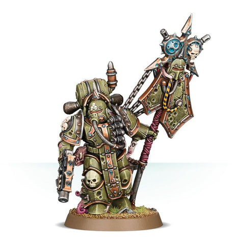 Dit is een afbeelding van het miniatuur Plague Marine Icon Bearer - Death Guard voor het spel Warhammer, te koop bij Tabletop Miniature Wargames spellenwinkel Speldorado in delft