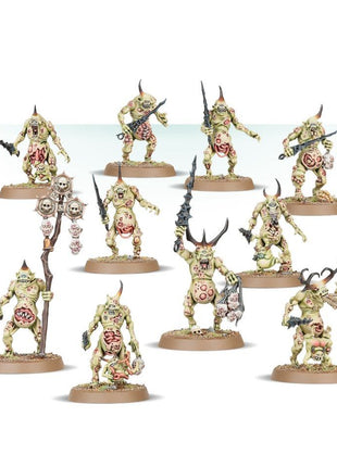 Dit is een afbeelding van het miniatuur Plaguebearers - Maggotkin of Nurgle voor het spel Warhammer, te koop bij Tabletop Miniature Wargames spellenwinkel Speldorado in delft