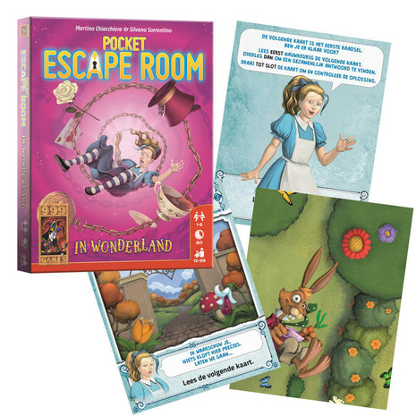 Dit is een foto van het spel Pocket Escape Room In Wonderland te koop bij Speldorado Spellenwinkel Delft