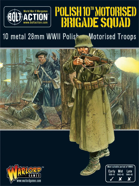 Polish 10th Motorised Brigade Squad voor Bolt Action - polen vehicle schaal 1:58 miniatuur